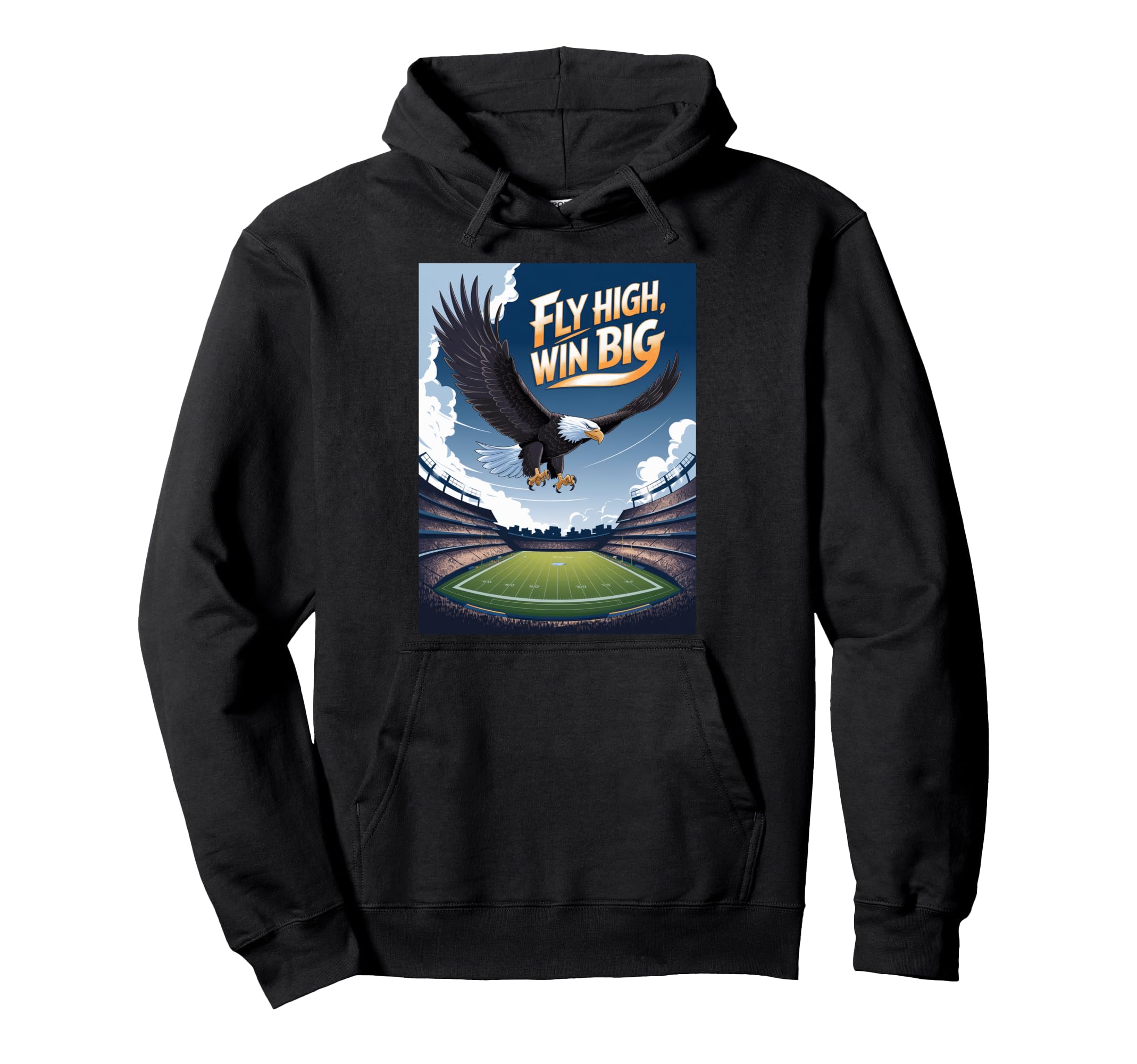 Motivational Sports Eagle Fly High Win Big Pullover Hoodie