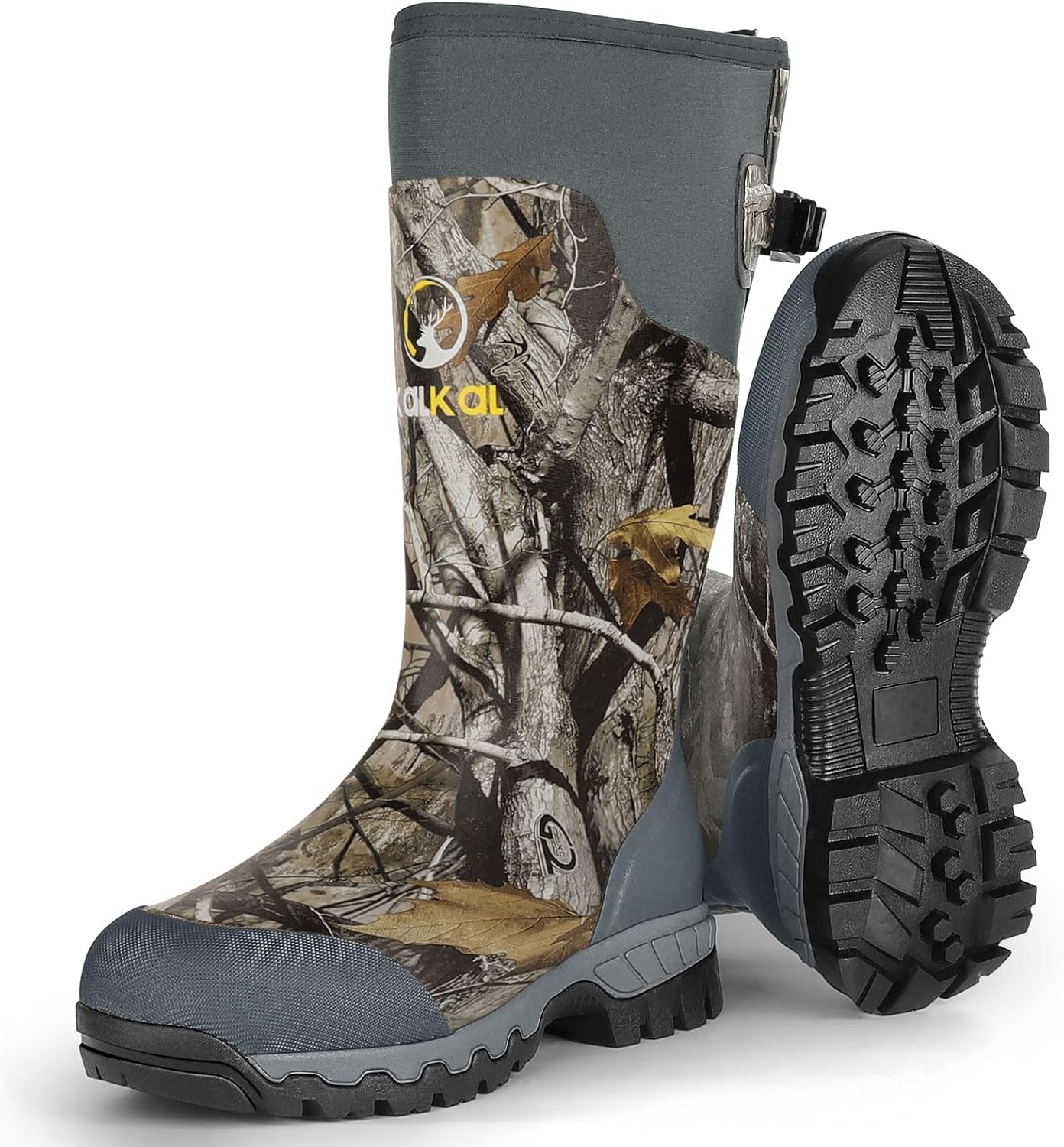 Kalkal Hunting Boots, Waterproof Anti-slip Rain Boots, Insulated Rubber Boots with 6mm Neoprene, for Hunting Working Farming (Size 6-14)