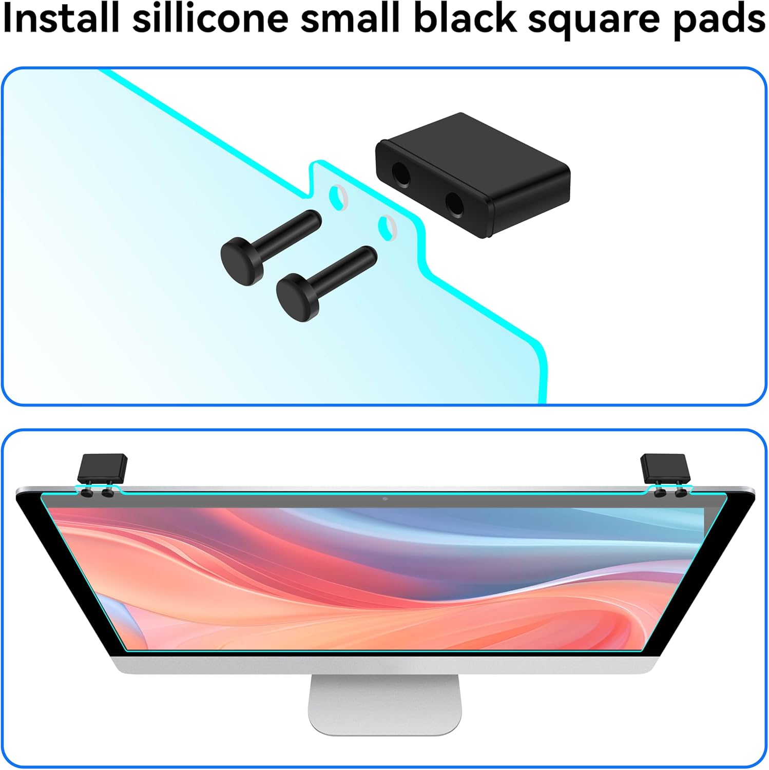 MOSISO 20-22 inch Computer Blue Light Blocking Screen Protector for Diagonal 20,21.5,22 inch Monitor, Anti-Glare Double Sided Available Eye Protection Hanging Computer Screen Blue Light Blocker