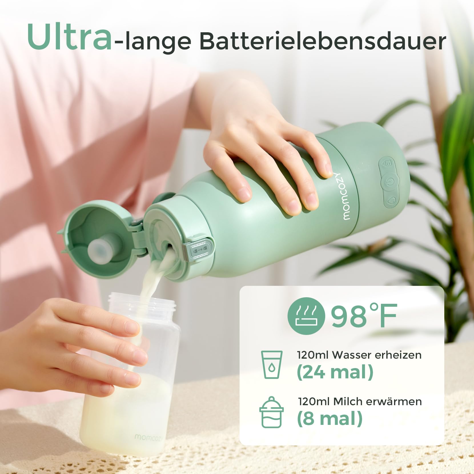 Momcozy Scaldabiberon Portatile, Riscaldamento Rapido e Lunga Durata della Batteria,Momcozy KleanPal Pro Lavabiberon elettrico per biberon 3-in-1: lavaggio, sterilizzazione e asciugatura per biberon