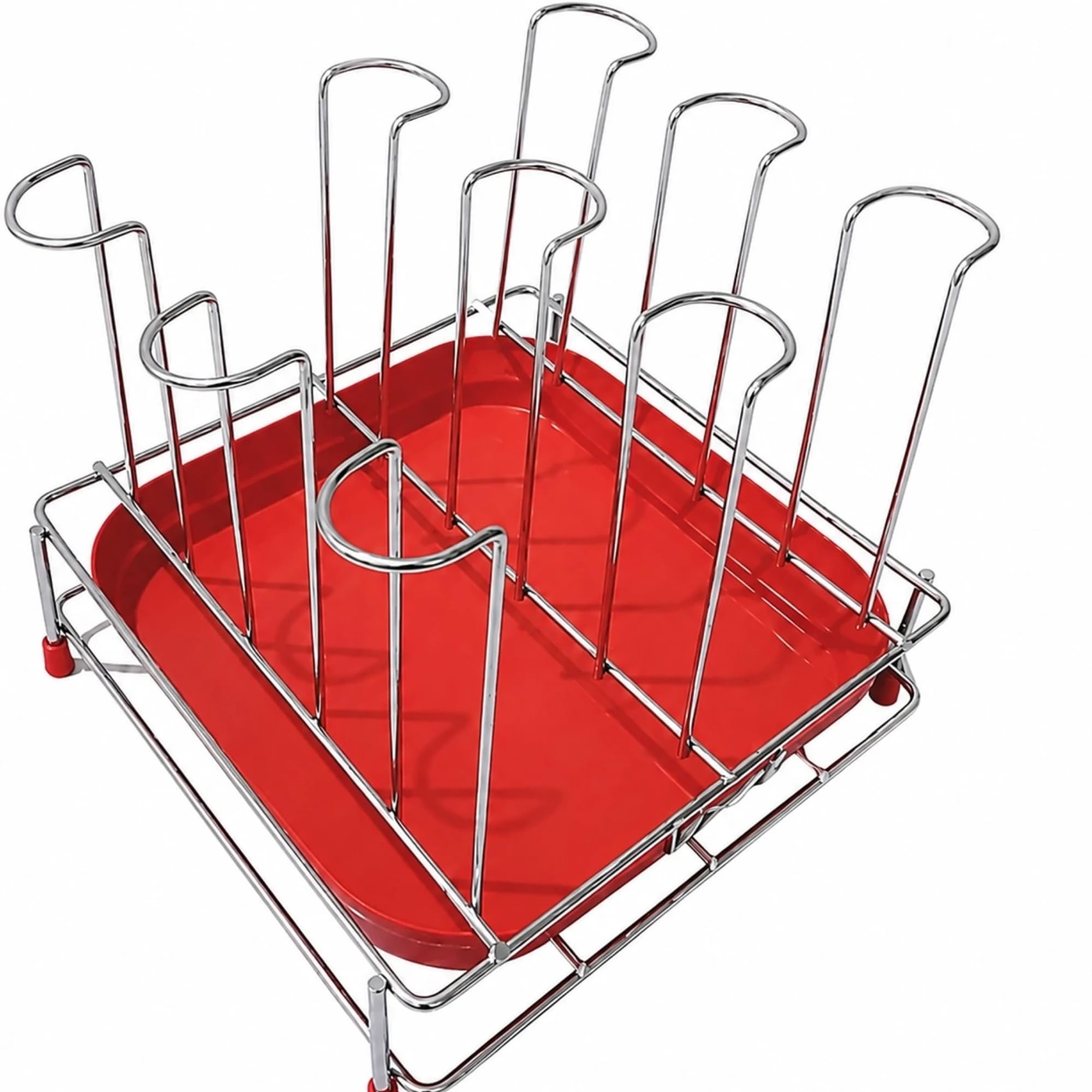 MARQO Stainless Steel Cup & Bottle Drying Rack, 21x21x18 cm | Removable Drip Tray, Rust Resistant-image-19