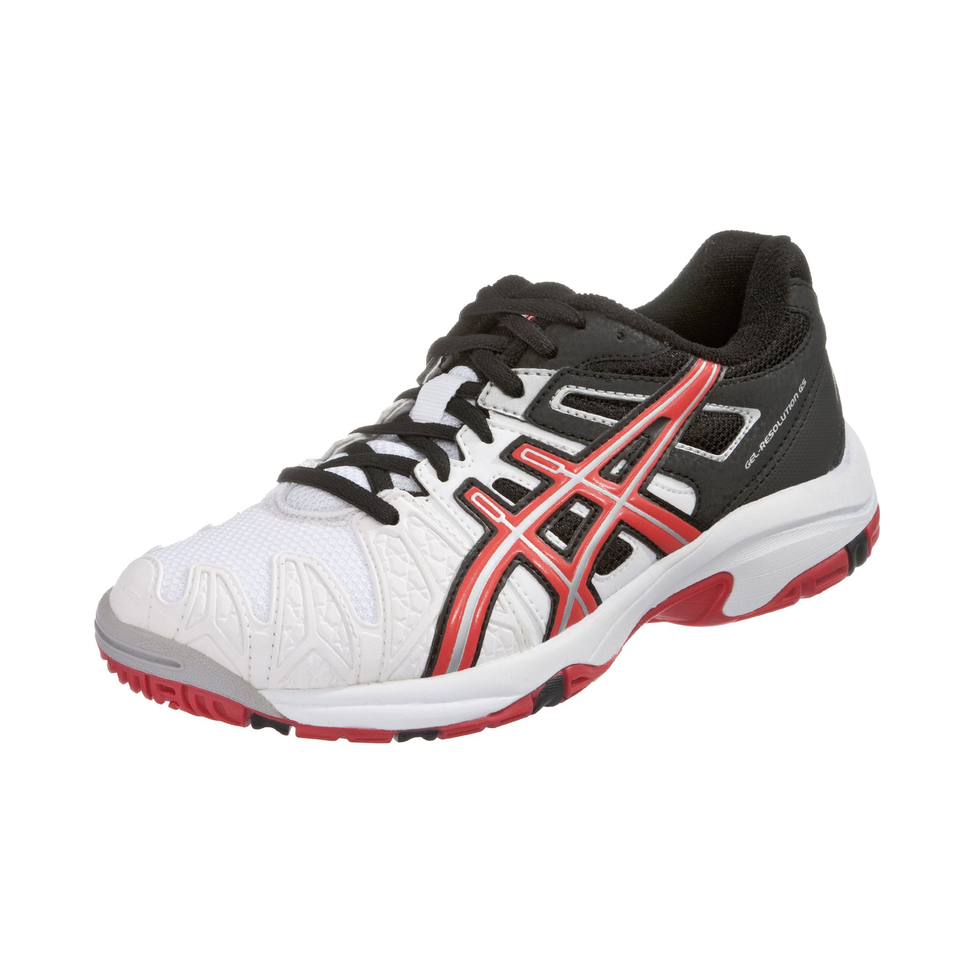 ASICS Gel-Resolution 5 GS Tennis Shoe (Little Kid/Big Kid), White/Black/Red, 6.5