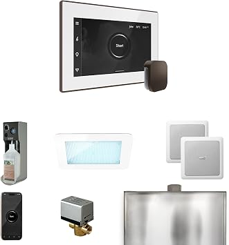 Mr Steam XDream Steam Shower Ctrl Pkg w/iSteamX Control and Steamhead in White OilRubBronze