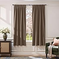 Vista 24 de Lazzzy - 2 paneles de cortinas opacas de terciopelo, con aislamiento térmico, con bolsillo para cortinero, para dormitorio, sala de estar