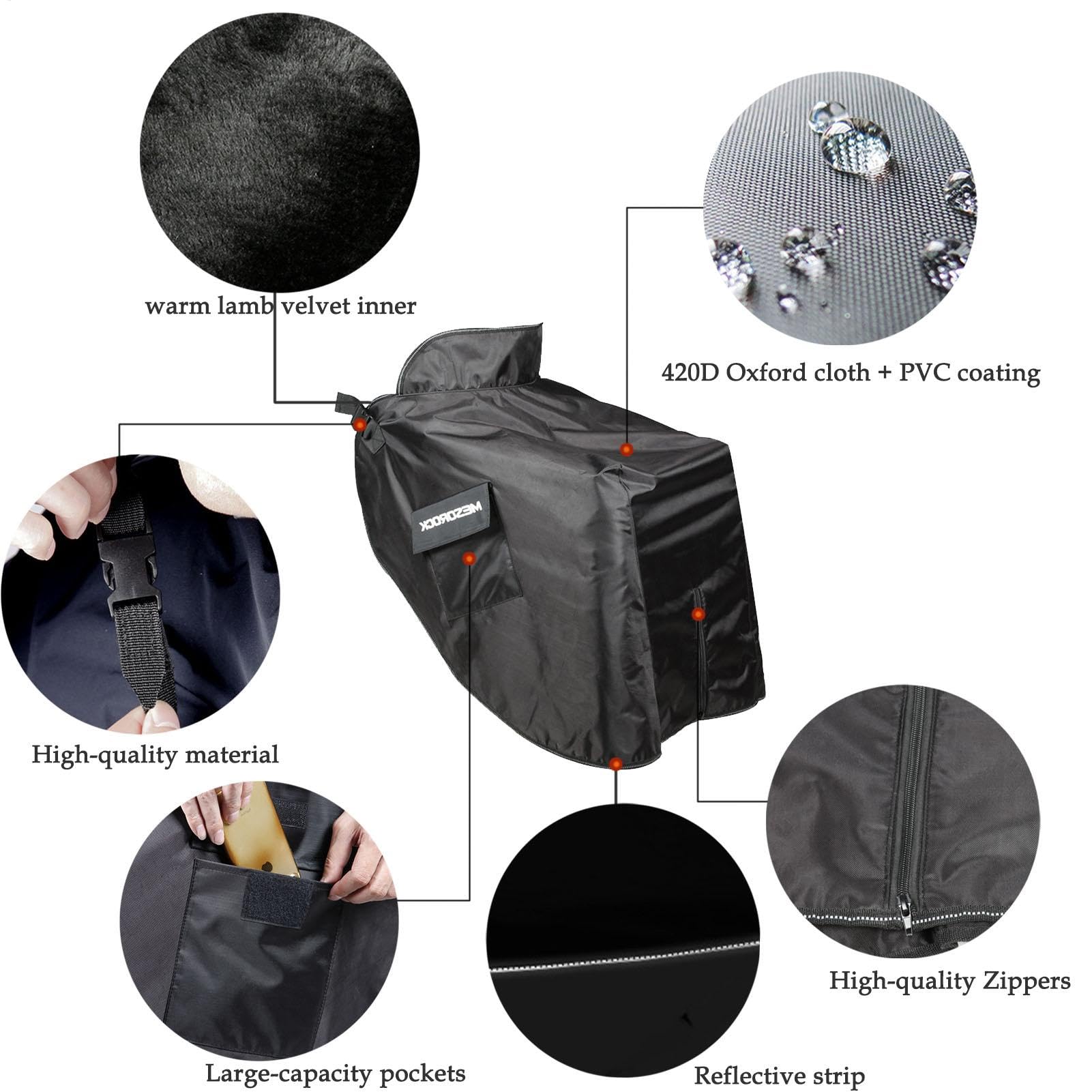 Motorcycle Mand Tabring Cover - Double Couche légère Full Full Corps Plus