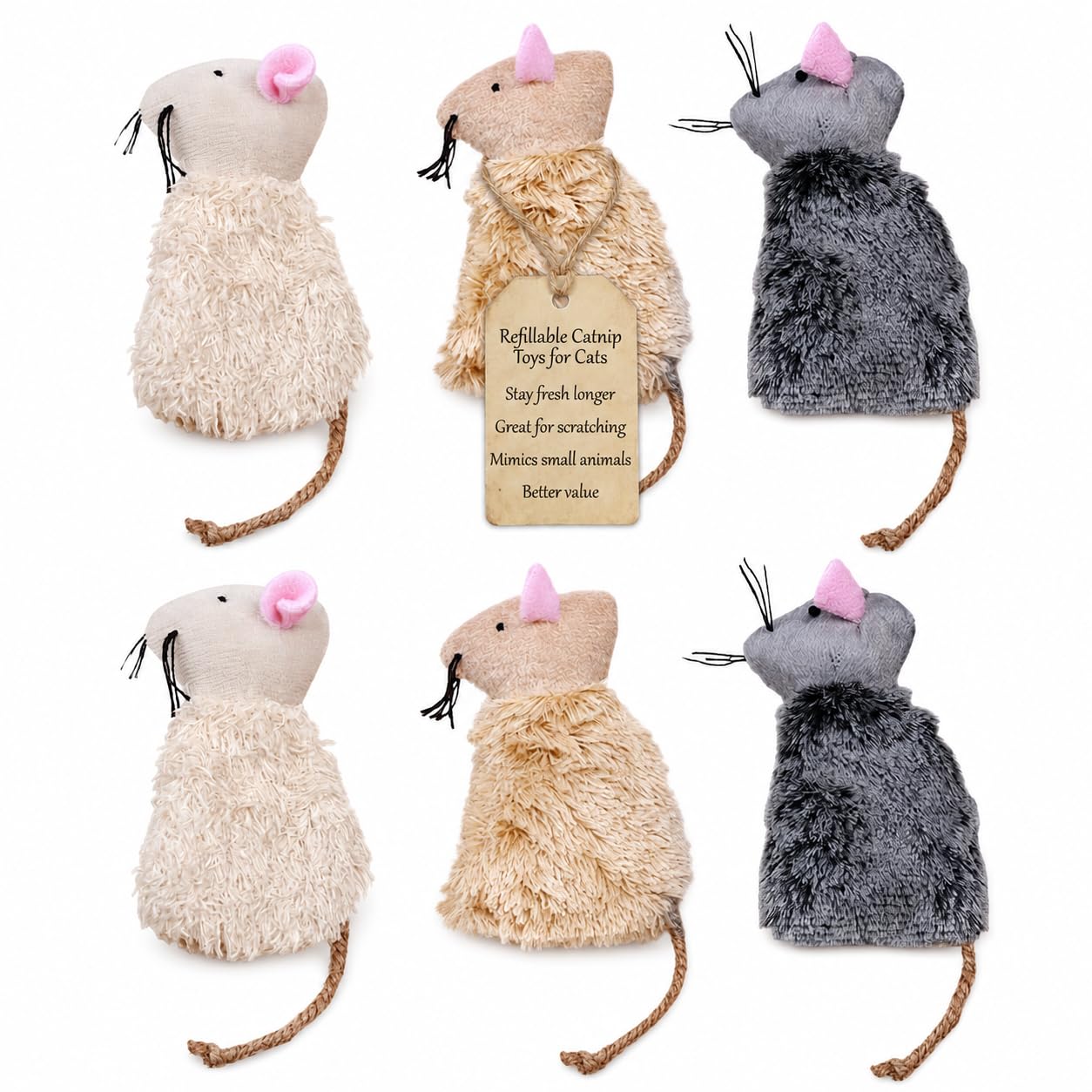 Jouets rechargeables pour chats et chatons : 6 peluches kangourous