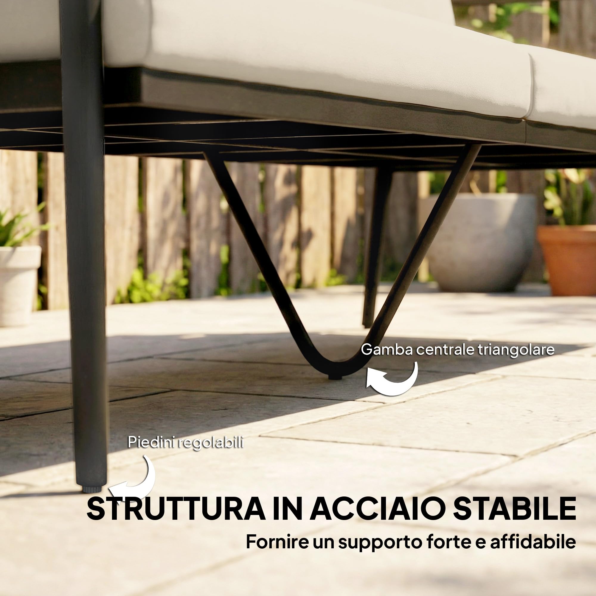 Outsunny Divanetto da Esterno a 3 Posti in Rattan PE, Divano da Esterno con Braccioli Effetto Legno, Cuscini Lavabili, Struttura in Acciaio, Divano da Giardino per Terrazzo, Patio e Balcone, Cachi