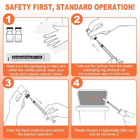 1ml Syringes with Needle, Dispensing Measuring Tool Plastic, 14-Pack 31G 8mm, Individually Sealed, BD Microfine Needle for Lab Liquid Separation, Pets Feeding Craft Supplies