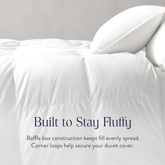 Brooklinen Lightweight Down Alternative Comforter - Full/Queen - Cooling Summer Duvet Insert for Hot Sleepers - 100% Cotton Sateen, Breathable Recycled Fill, Baffle Box - Soft & Airy Bedding