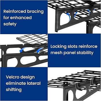 FLEXIMOUNTS 1-Pack 2x3 ft Garage Wall Shelving, Black