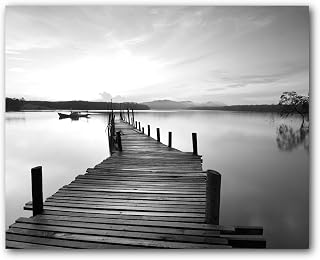 Lake Jetty Print, Tranquil Jetty Art, 8 x 10 Inches, Unframed