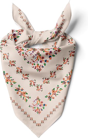 Womens Neck Scarf 27.5"x27.5" Medium Square Organic Cotton | Headband Scarf Bandana Wrap Head Scarf Breathable Lightweight