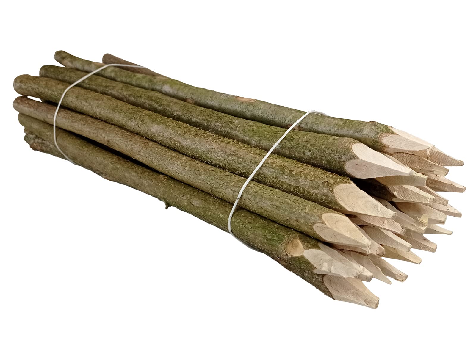 Pali per recinzione 25 pezzi naturali - Pali arrotondati con tassello, legno di noce, recinzione da giardino - H 100 cm
