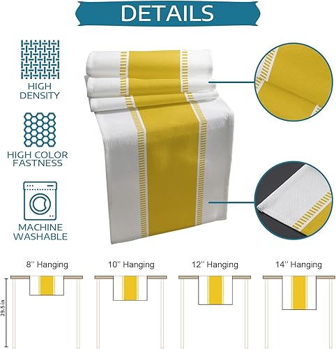 Miniatura 7 de Camino de mesa geométrico amarillo de 90 pulgadas, moderno, a rayas, arte abstracto, estético, rústico, tocador, bufanda de algodón y lino, para
