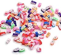 Vista 18 de 100 piezas de cuentas de arcilla polimérica Heishi espaciadoras mixtas, suministros para hacer pulseras, pendientes, collares de bricolaje