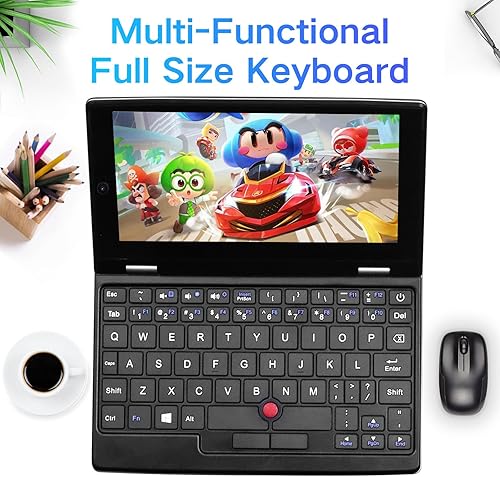 Miniatura 4 de Mini portátil ultraligero con pantalla táctil de 7 pulgadas, 12 GB DDR4, Intel Celeron J4105 (hasta 2.5 GHz), Windows 11Pro, WiFi, USB3.0, MiniHDMI,