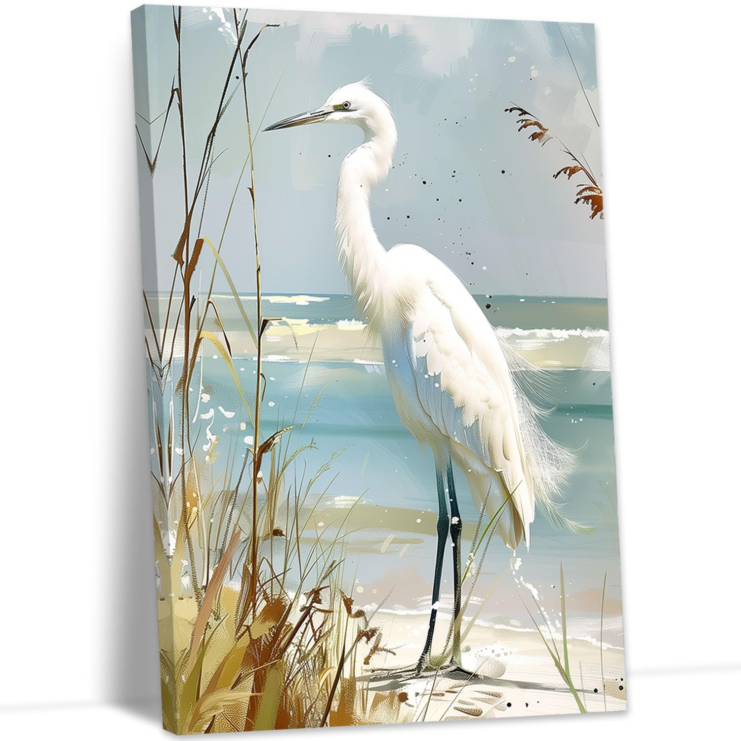 Amazon.co.jp: YMXZHUANSH ホワイトサギ ウォールアート 沿岸海鳥