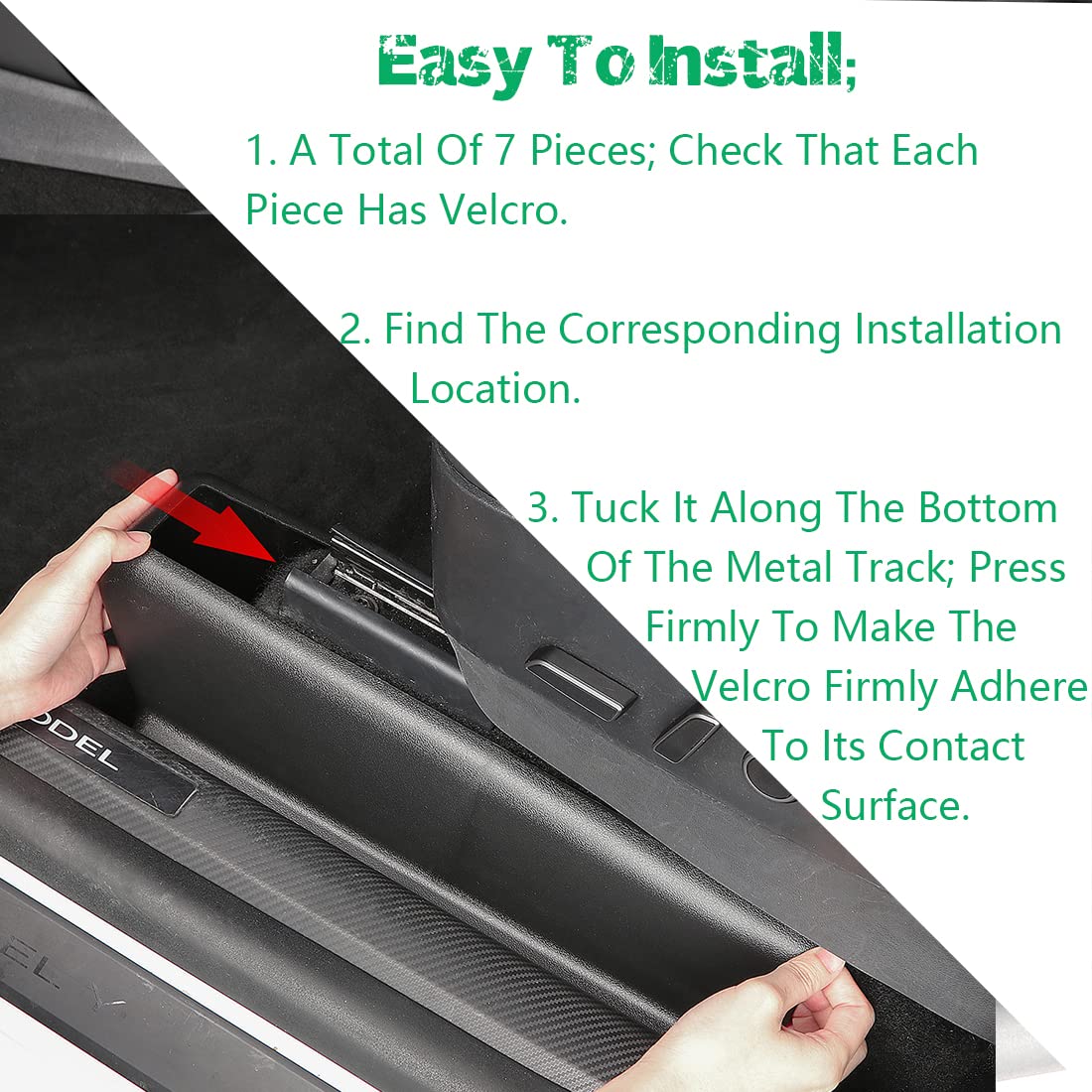 Topfit for Tesla Model Y Underseat Protector ABS 2nd Row Kick Cover Under Seat Slide Fleece Protector Accessories - Pack of 7