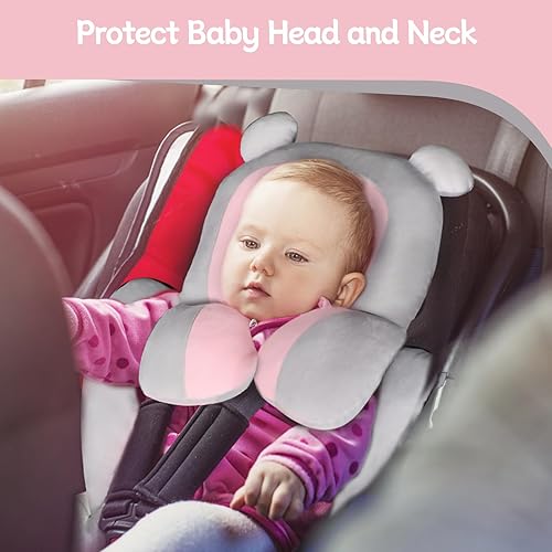 Miniatura 9 de KAKIBLIN Cojín 2 en 1 para cochecito de bebé, cojín de apoyo para cabeza y cuerpo recién nacido, cojín para cochecito de bebé, lavable, para recién