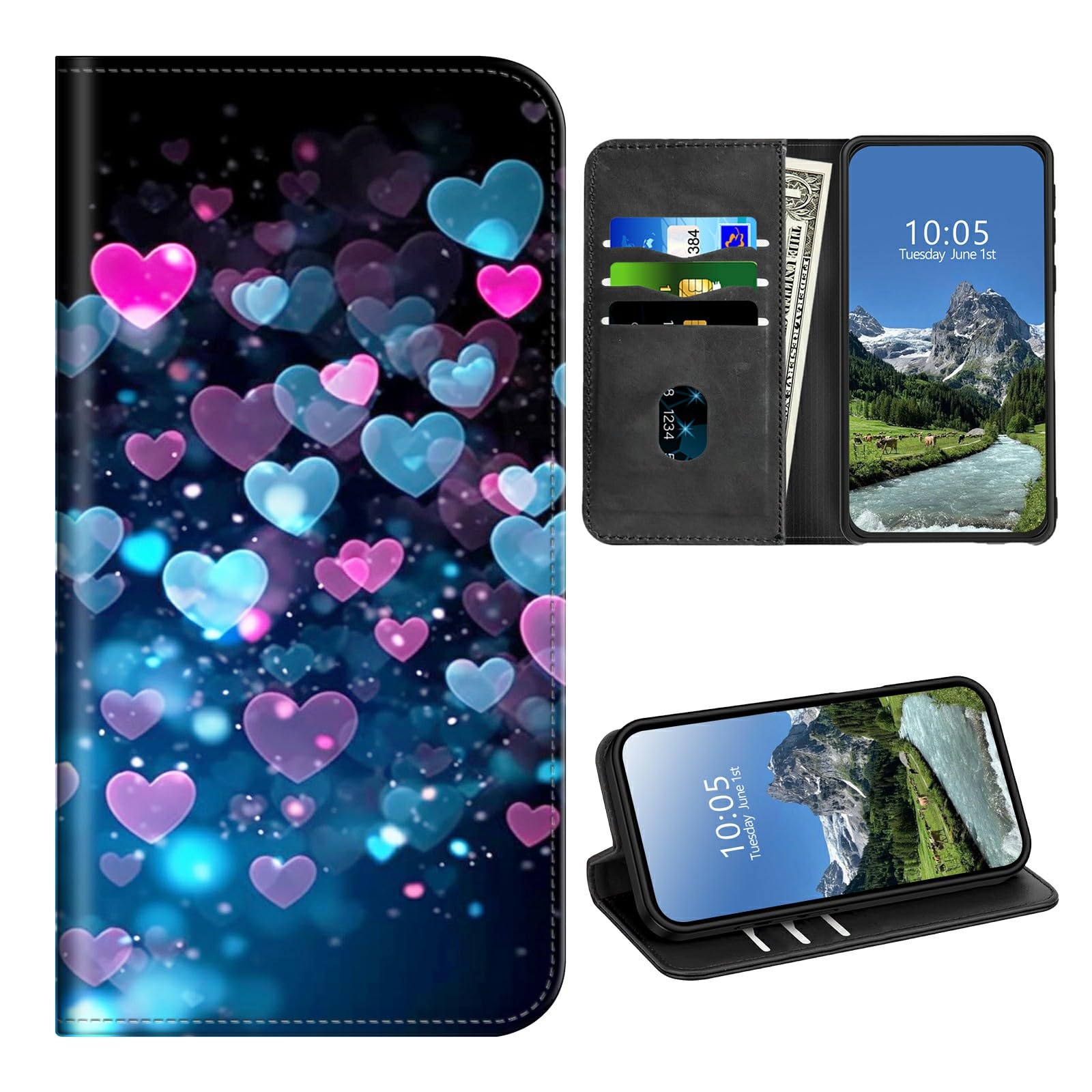 DIGTIALL Wallet Case for Samsung Galaxy S23 Ultra with Card Holder & RFID Protection for Women Men PU Leather Magnetic Kickstand Shockproof Cover for