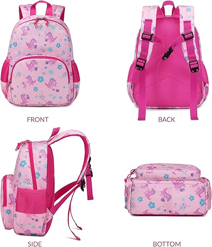 Miniatura 3 de Mochila para niñas pequeñas, mochila de dinosaurio de 12.6 pulgadas para bebés y niñas, Dinosaurios rosados-mini, Mochilas Daypack