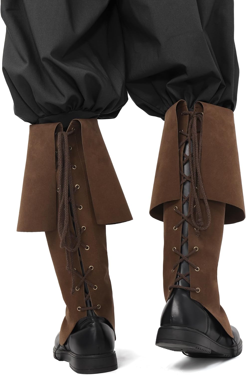 Pirate Boot Covers Mens Medieval Leg Gaiters Renaissance Ren Faire Cosplay Halloween Accessory