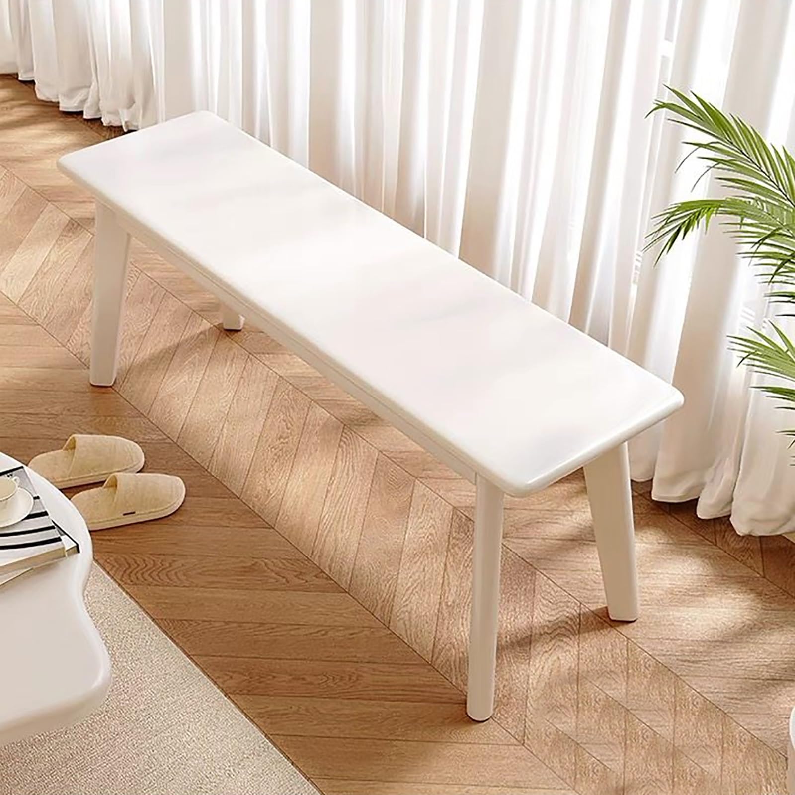 Banco de comedor de madera maciza para entrada y extremo de cama