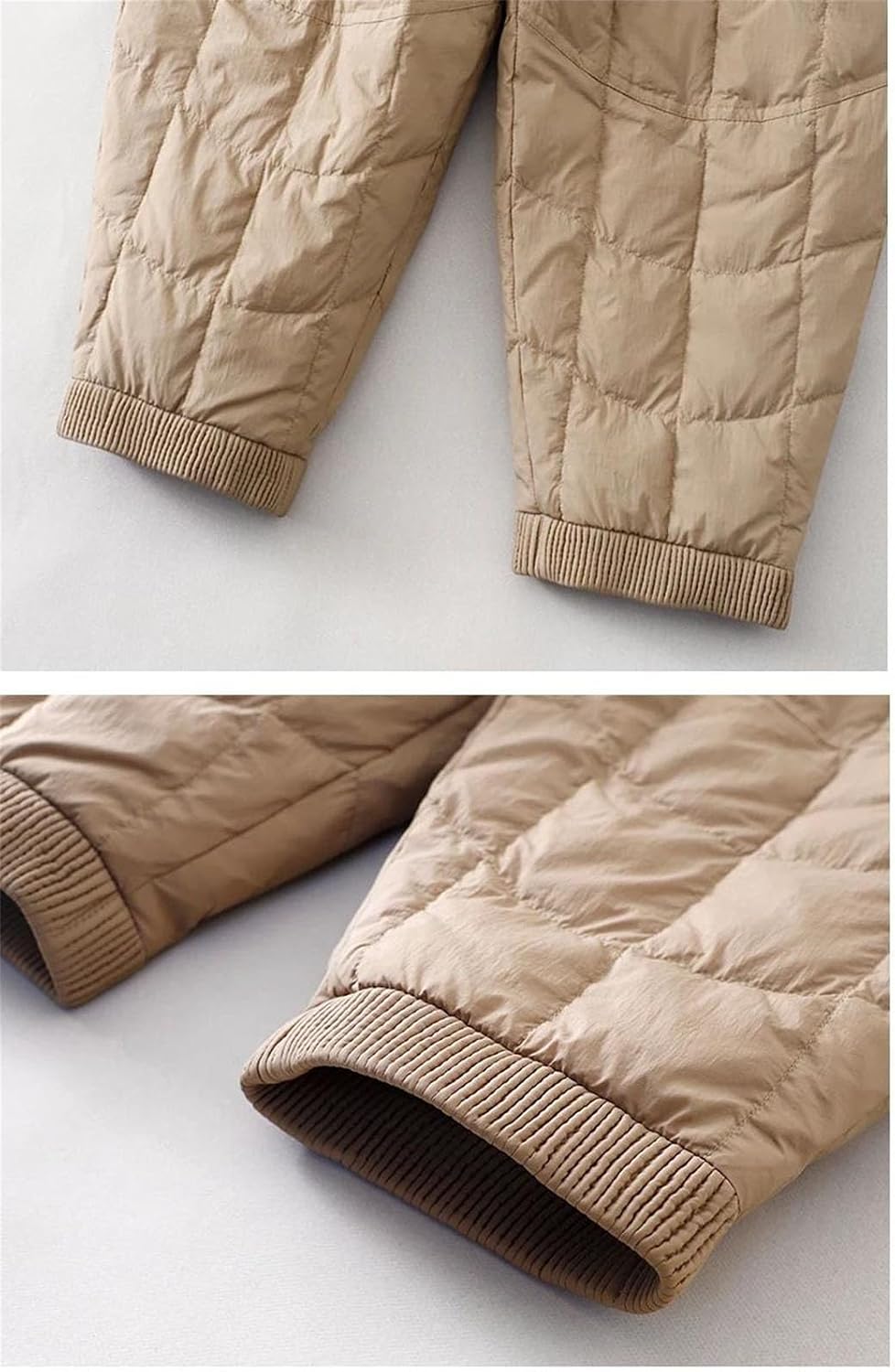 Women's Winter Down Cotton Pants Large Size Thick Thermal Padded Quilted Casual Trousers with Elastic Waist
