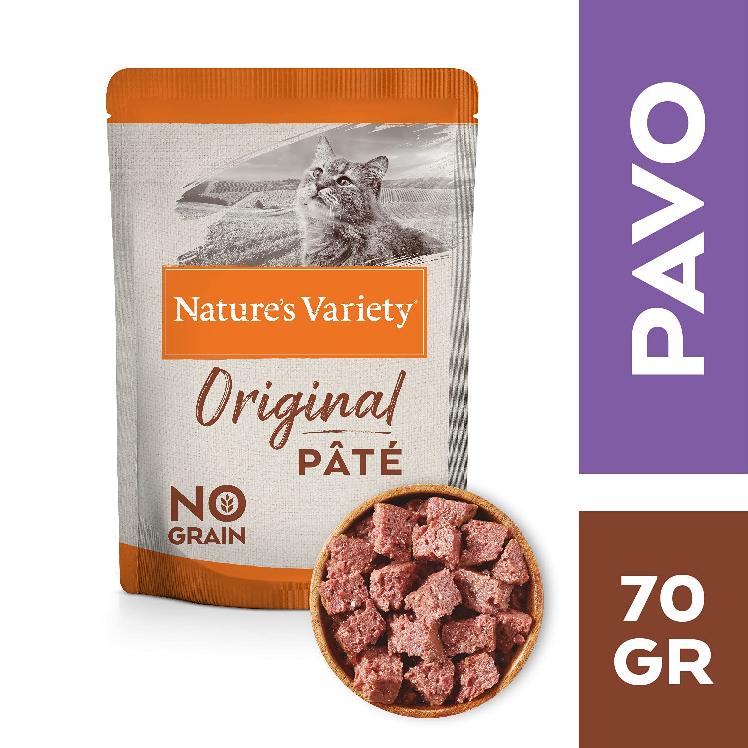 Nature's Variety Original No Grain - Multipack de patés para Gatos Adultos - 3 Multipacks de 12 x 70 g - Total 2,52 kg