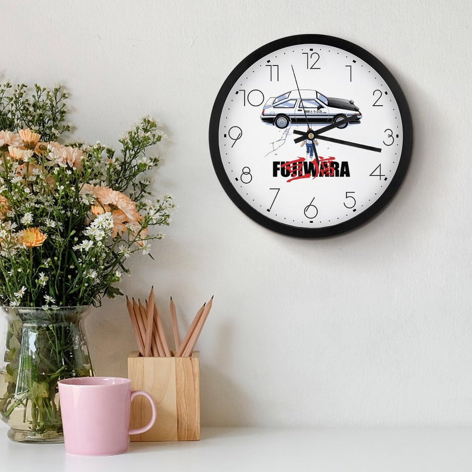 Amazon.co.jp: 掛け時計 頭文字d イニシャル D 藤原拓海 壁掛け時計