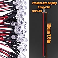 Vista 3 de 35 luces LED rojas precableadas, diodos LED ultrabrillantes de 12 V y 0.197 in, resistencia integrada para proyectos de bricolaje, Arduino