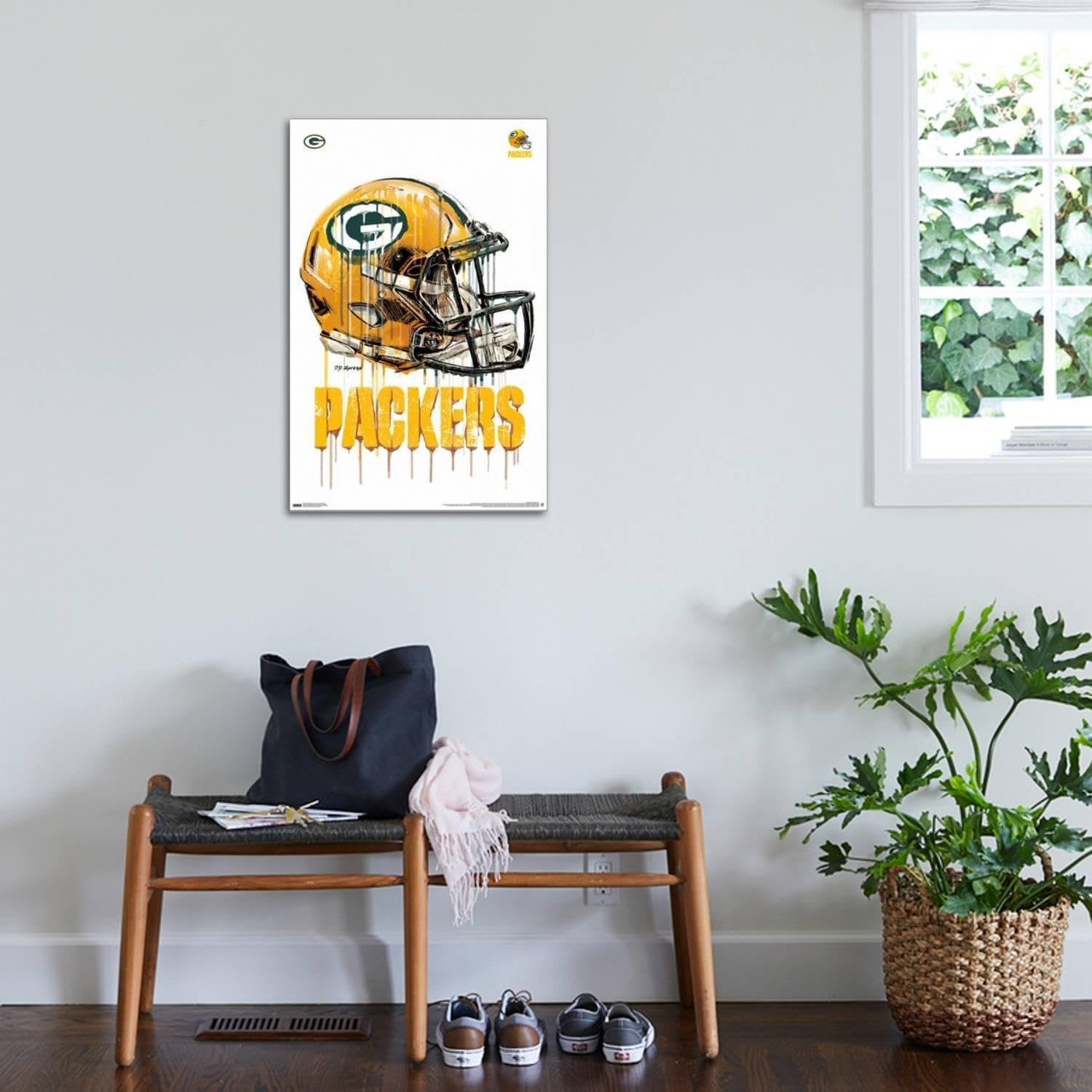 Trends International NFL Green Bay Packers - Drip Helmet 20 Wall Poster, 22.37" x 34.00", Stretched Canvas