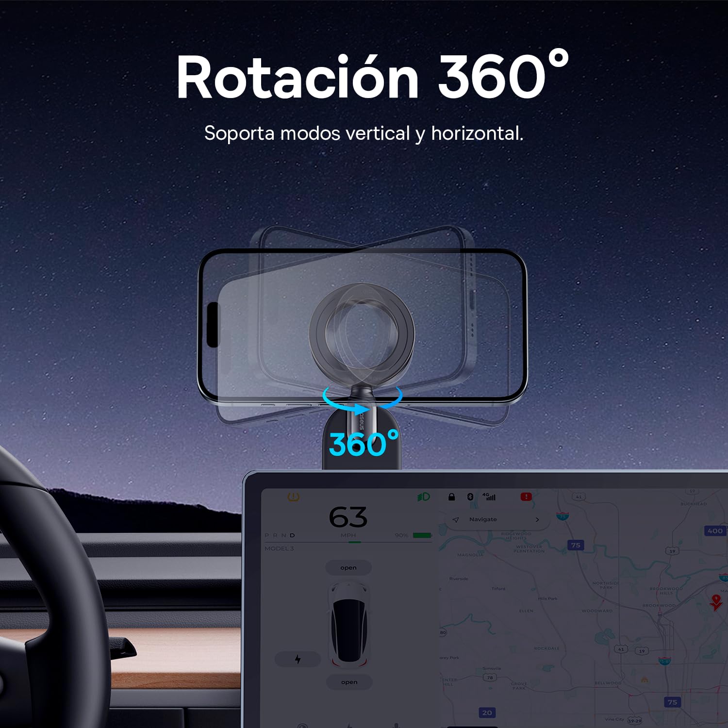 Baseus C02 Magnetic Phone Holder Car Mount (black)
