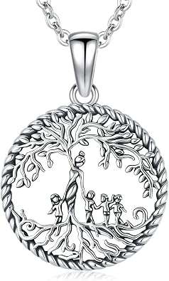 Odinstone Tree of Life Necklace, Sterling Silver Pendant for Women Family Tree Necklaces Jewelry for Mom/Wife/GrandmaWith Fine Gift Box