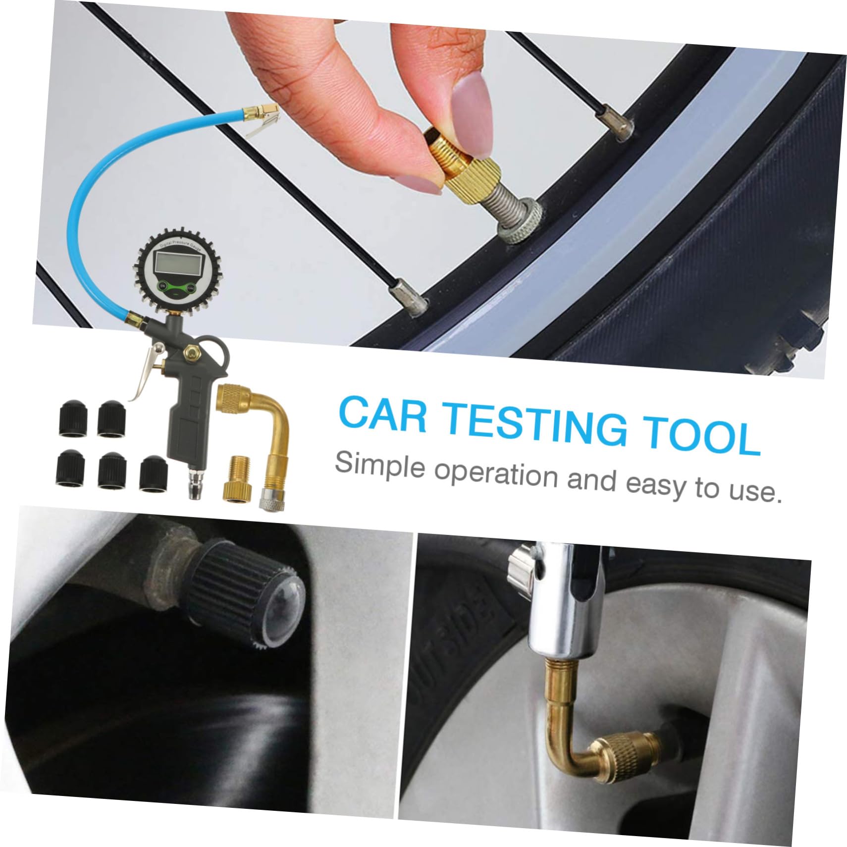 Anneome Manomètre de Pression des Pneus pour Voiture, Jauge Numérique en Alliage D’aluminium, Mesure Précise, Léger et Portable pour Contrôle Rapide