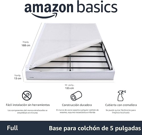 Vista 2 de YaxaBasics - Base para colchón/somier inteligente, 5 pulgadas, tamaño matrimonial