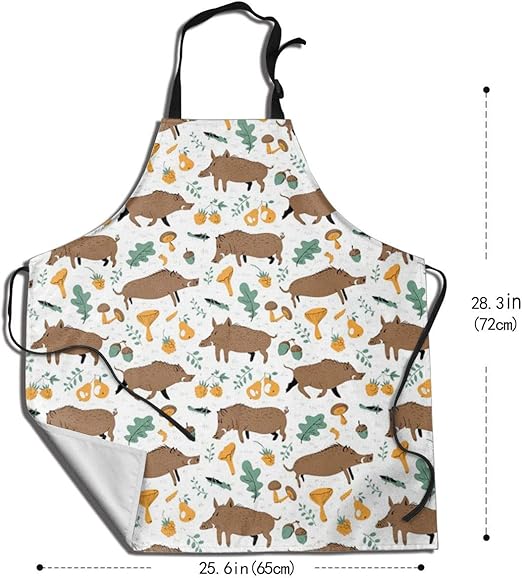 Amazon エプロン 防水 イノシシ 4 前掛け 防油 防汚 食事 カフェ 作業服 家庭用 調節可能 保育士 動きやすい かわいい おしゃれ 男女兼用 エプロン オンライン通販