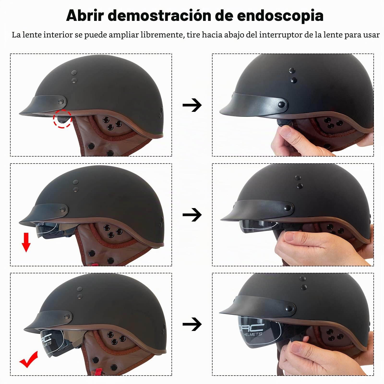 Cascos De Motocicleta para Hombres y Mujeres Aprobado por Dot, Cascos De Ciclomotor con Viseras El Cabezal Anticolisión Protege La Seguridad Vial De Los Usuarios
