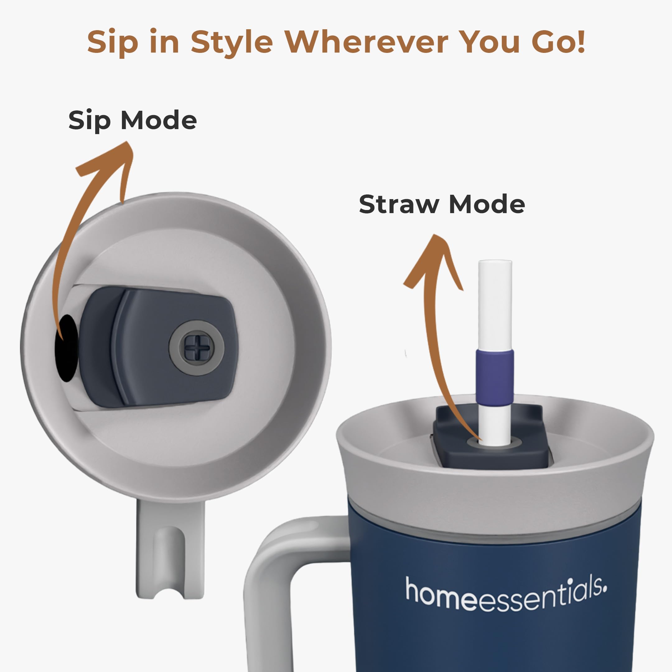 HomeEssentials Stainless Steel Tumbler - Hot & Cold Drinks -6