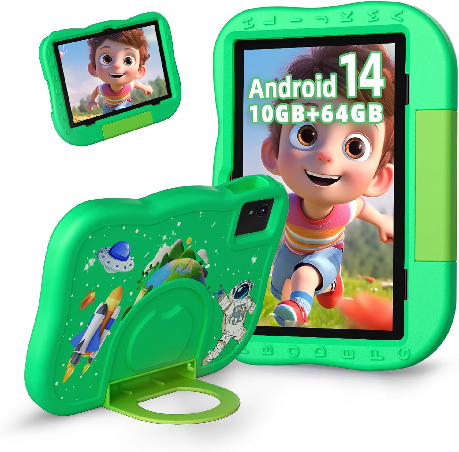 Rebecco Kids Tablet-Android 14, 10GB RAM+64GB ROM, 10 Inch tablet for Kids with Case, Parental Control, HD Touchscreen Display tablets for kids, Education for Learning Tablet with, WiFi 6(Green) Rebecco Kids Tablet-Android 14, 10GB RAM+64GB ROM, 10 Inch tablet for Kids with Case, Parental Control, HD Touchscreen Display tablets for kids, Education for Learning Tablet with, WiFi 6(Green)