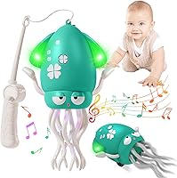 Vista 13 de Juguete de pulpo bailarín, juguetes para el tiempo boca abajo, con música y luz LED, batería recargable integrada y volumen que se pueden apagar