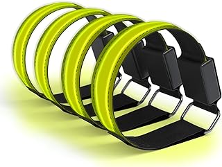 EAZY CASE 4 x LED Armband - Klettarmband mit 3 verschiedenen Modi, Leuchtarmband zur besseren Sichtbarkeit beim Joggen, Radfahren, Reflektor ideal für Kinder und Aktivitäten in der Dunkelheit