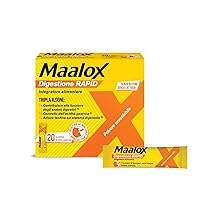 Maalox Digestione RAPID, Integratori, Cattiva Digestione, Acidità di Stomaco – Per Adulti e Bambini 6+, Gravidanza, Senza Glutine e Lattosio (20 Bustine)