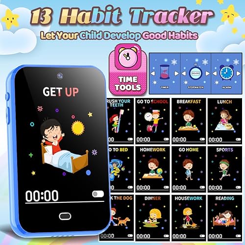 Miniatura 4 de Juguetes de teléfono inteligente para niños y niñas de 3 4 5 6 7 8 años con doble cámara, 28 juegos de rompecabezas, tarjeta TF 8G, tarjeta de