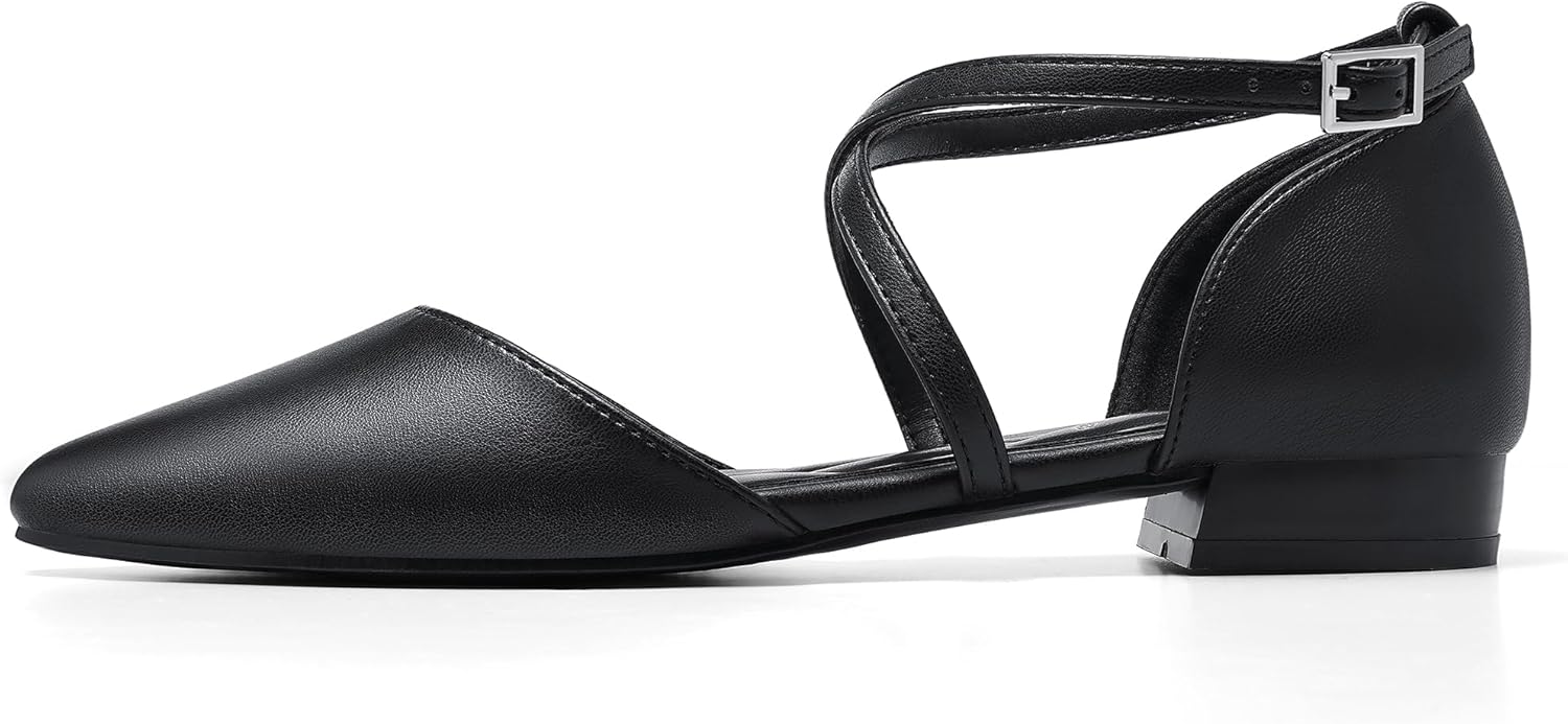 MaxMuxun Women's Ballet Flats Shoes Pointed Toe Low Heel Dress Shoes Comfortable Dressy Flats for Casual Wedding Office Party Business - Image 3