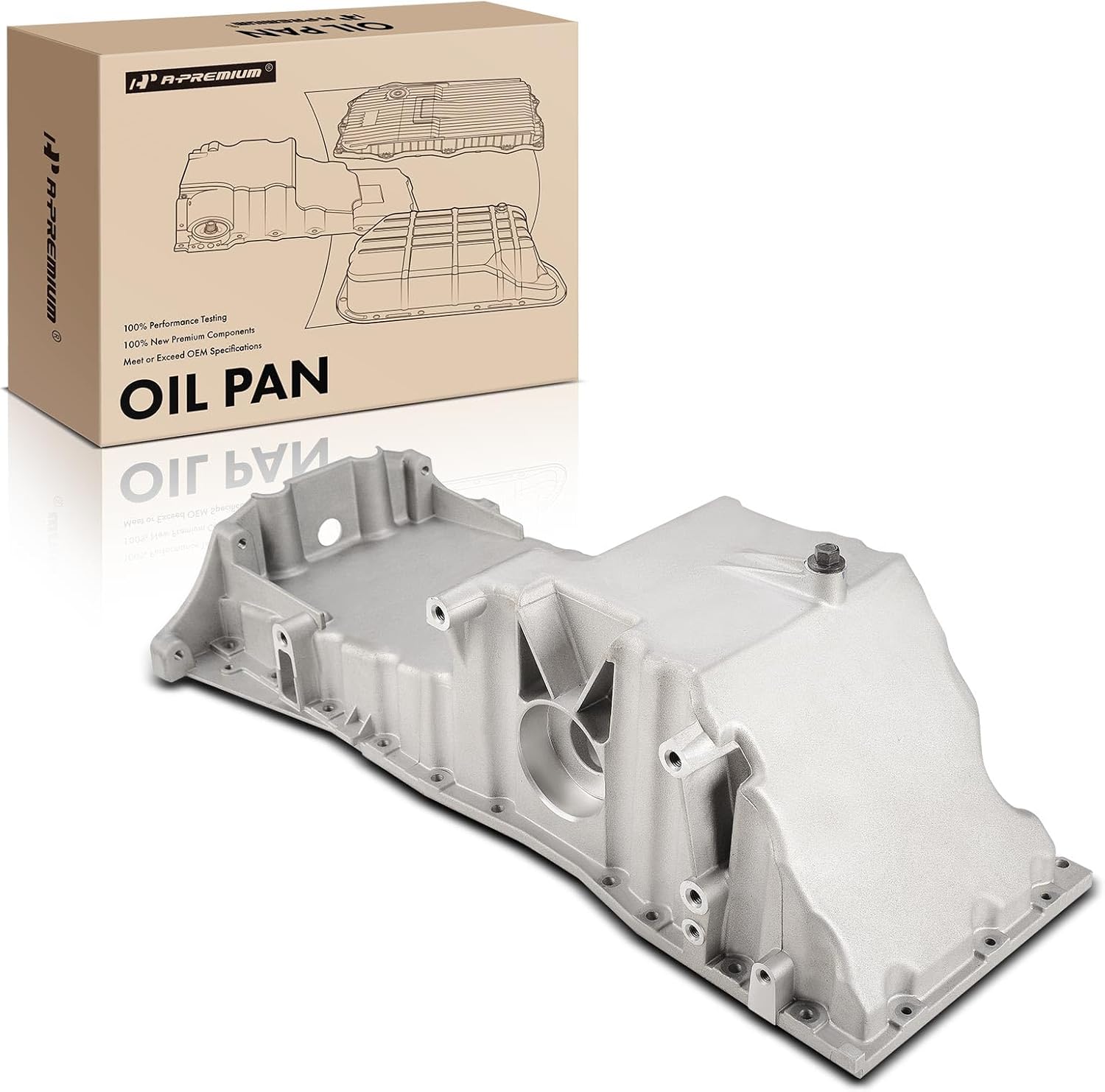 A-Premium Engine Oil Pan Sump with Drain Plug Compatible with Chevy Trailblazer 2003-2009, Trailblazer EXT 2003-2006, GMC Envoy 2003-2009, Envoy XL 2003-2006, Envoy XUV 2004-2005, L6 4.2L