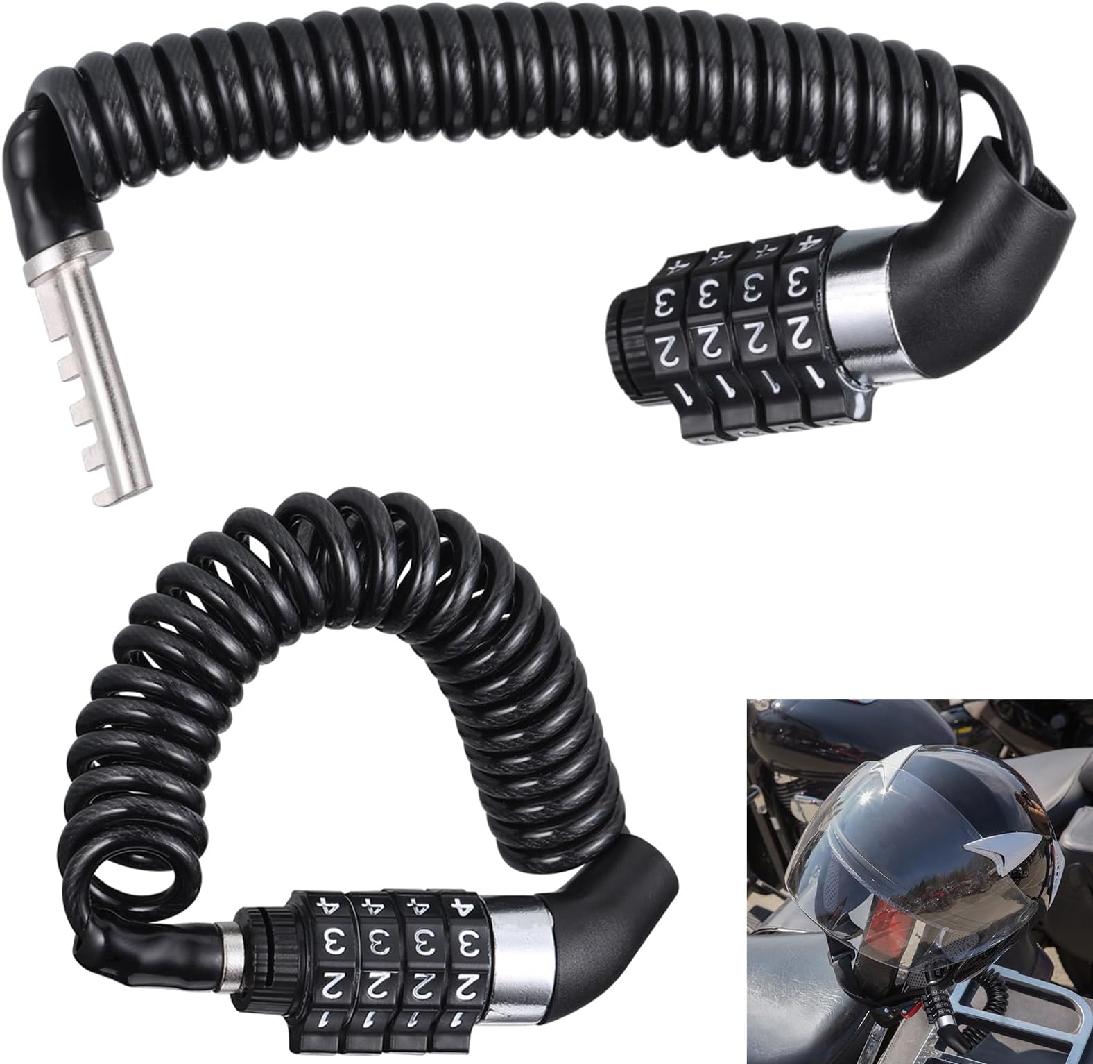 Cadenas à Combinaison Pour Casque De Moto Tourtecs - Antivol Pratique Et Sécurisé