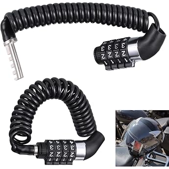 Hejo Pack of 2 Helmet Lock Mini Bicycle Lock Cable Lock with Combination