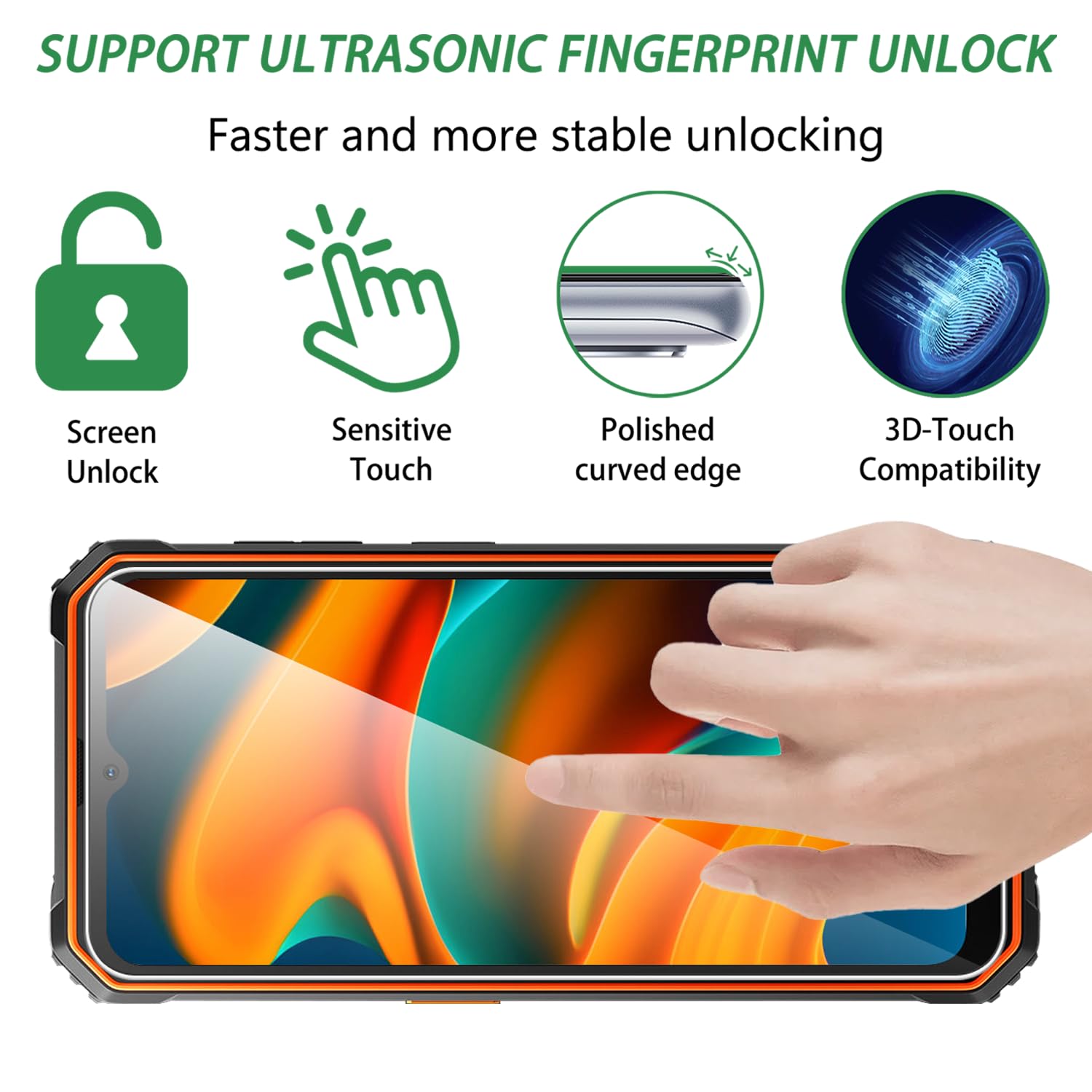 HGJTFANY Vetro Temperato per Blackview BV4800 (6.56), [1 pezzi] Pellicola Protettiva in vetro antigraffio HD, Senza Bolle, Facile da installare Pellicola Protettiva per Blackview BV4800