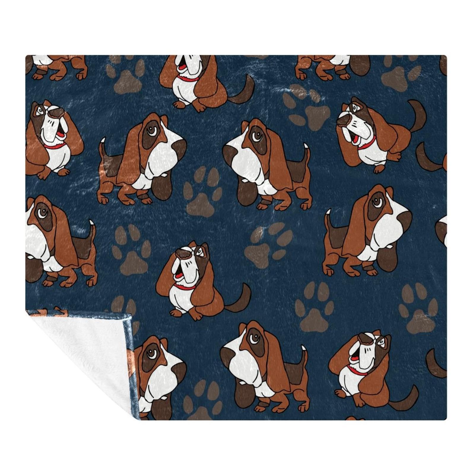 Couverture douce Basset Hound idée cadeau enfant et adulte douillet